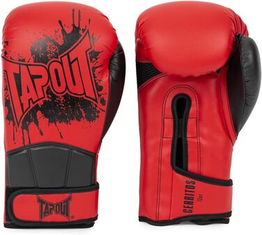 Боксерські рукавички Tapout Cerritos зі шкірозамінника, червоно-чорні, 12 унцій