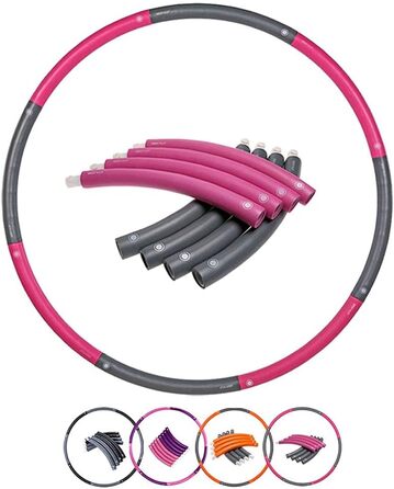Фітнес обруч Joofang 2,3 кг, 100 см, 8 секцій, для схуднення, чорний-сірий, професійний хулахуп для дорослих, розбірний