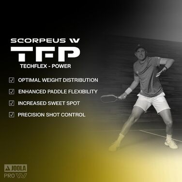 Паддл для піклболу JOOLA Collin Johns Scorpeus Pro IV: 16 мм, Tech Flex Power, сертифікований USAP