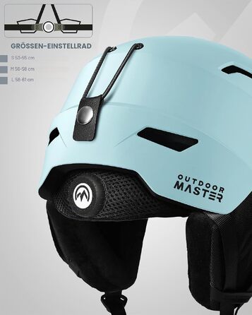 Шолом для лиж та сноуборду OutdoorMaster з OTG-маскою для дорослих, Matte Minze, розмір L (58-61 см)