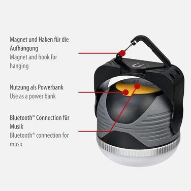 Брененштуль ОЛІ 0300 А: LED кемпінговий ліхтар з акумулятором та USB-Powerbank (350лм, SOS, Blink)
