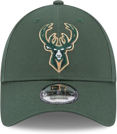 Кепка New Era Milwaukee Bucks NBA з нашивкою збоку, зелена, 9Forty, регульована, темно-зелений