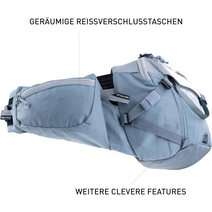 Поясна сумка EVOC HIP PACK PRO 3л з питною системою 1,5л, система вентиляції, регульований пояс, колір Stone-Steel