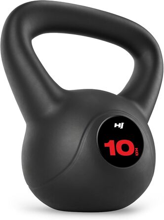 Кетлбел Hop-Sport 10 кг: пластикова гиря для всього тіла, зручні ручки, обладнання для домашнього спортзалу