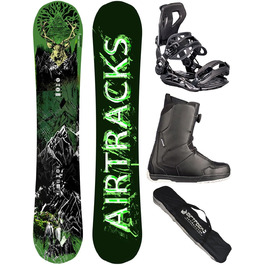 Airtracks Snowboard Set для фрірайду та фристайлу: сноуборд Forest King Carbon Wide Hybrid Rocker, кріплення Master, ботинки, сумка (153, 156, 160 см)