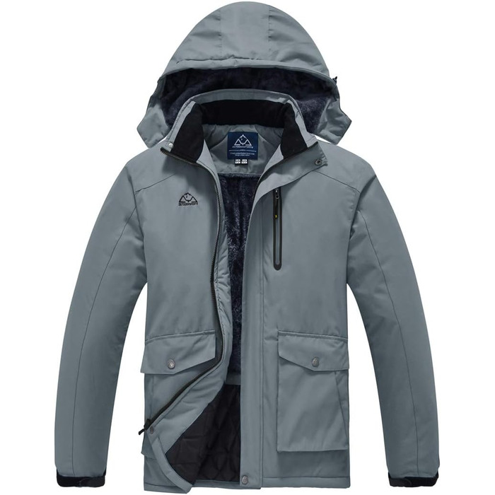Чоловіча зимова куртка для туризму та активного відпочинку з капюшоном (Сірий, XL)