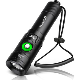 Водонепромісний ліхтар WINDFIRE Tauchschein для дайвінгу та снорклінгу, IPX8, 4 режими, індикатор заряду, перезаряджається