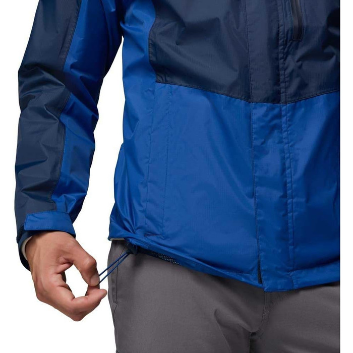 Чоловіча водонепроникна куртка Columbia Pouring Adventure III, темно-синя (Collegiate Navy/Mountain Blue), розмір M