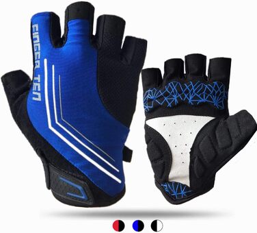 Рукавички для велосипеда FINGER TEN для чоловіків, MTB, гелеві, протиковзкі, для катання, Downhill, хайкінгу, унісекс, сині, напівпальцеві