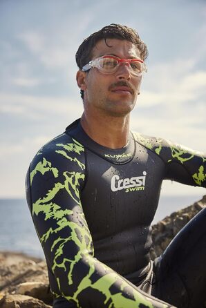 Окуляри для плавання Cressi Flash - чоловічі, з окремими лінзами, проти запотівання, подряпин та УФ-випромінювання, універсальний розмір, чорний/сірий, димчасті лінзи (прозорі/сині, дзеркальні лінзи)