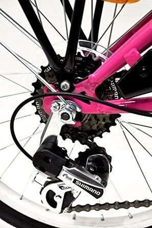 Дитячий велосипед 20 дюймів, 6-швидкісний, Shimano, алюмінієві ободи, рожево-білий TMU