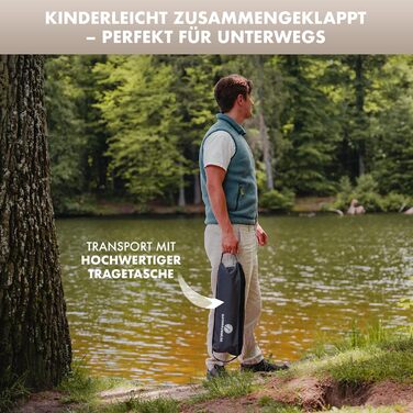 Складний туристичний стул NaturBummler Cloud Sit Light – ультралегкий (2,65 кг), дихаючий, з сумкою, 120 кг, для відпочинку на природі, риболовлі, саду (сірий)