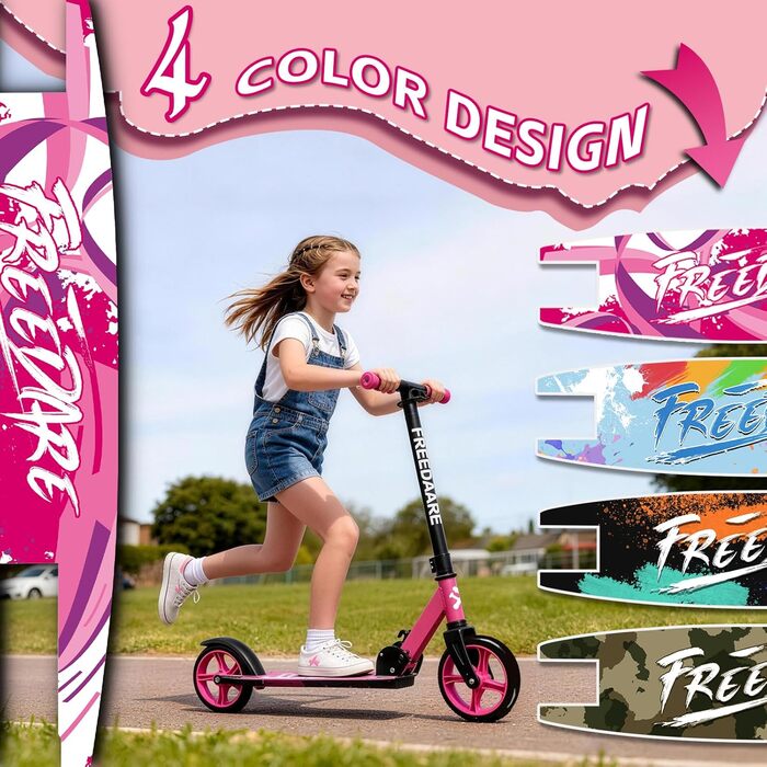 Самокат FREEDARE Cityroller для дітей та дорослих, складаний, колеса 200 мм, до 100 кг, рожевий
