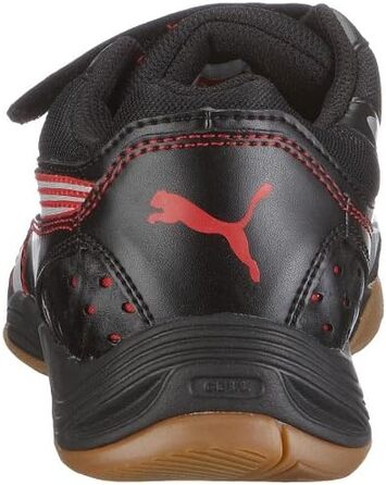 Дитячі спортивні кросівки PUMA Vellum II V Jr, Unisex, Indoor, 28 EU, Чорний/Сріблястий/Червоний