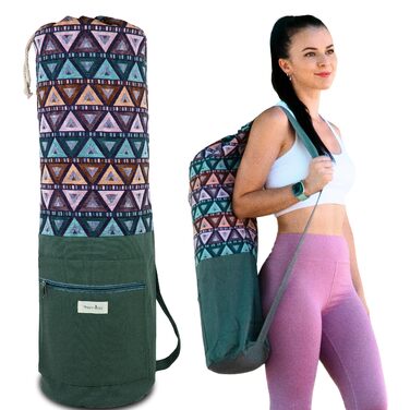 Килимок для йоги Thermikoa з сумкою-тоут для транспортування, пілатесу та гімнастики - легкий, місткий та практичний - зелений