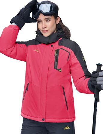 Жіноча зимова куртка MAGCOMSEN: тепла флісова парка, софтшелл для сноуборду та гірськолижного спорту, рожевого кольору, водонепроникна та вітрозахисна
