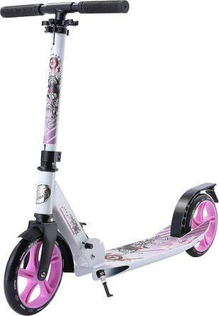 Дитячий алюмінієвий самокат STAR SCOOTER з великими колесами 205 мм для хлопчиків і дівчаток від 6 років, міський складаний самокат для дітей і дорослих
