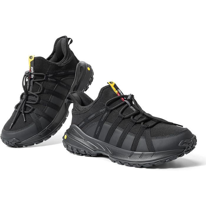 Черевики для хайкінгу FitVille для чоловіків (широкі) - трекінгові, Outdoor, зручні, дихаючі, легкі, чорні (42 EU)