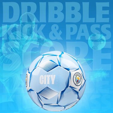М'яч для футболу Manchester City FC, ліцензійний, розмір 3 або 5, подарунок для фанатів (світло-блакитний)