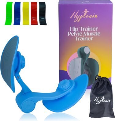 Тренування стегон та сідниць Hyptonix з еластичними стрічками та сумкою – спортивне обладнання для жінок, для післяпологового періоду та реабілітації промежини, фітнес-тренажер (блакитний)