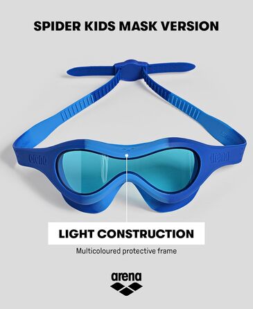 Дитяча маска для плавання arena Spider Kids – антифог, великі лінзи, середньотемні, UV-захист, саморегульований перенісся