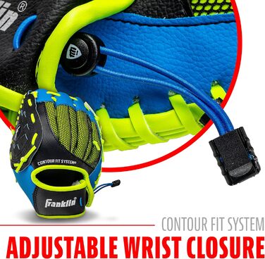 Рукавиця для бейсболу Franklin Sports Teeball (універсальна, 22.9 см) - Синє штучне шкіра, для юніорів