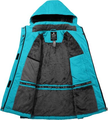 Жіноча зимова куртка Wantdo для катання на лижах, сноуборді, туризму. Тепла флісова куртка з капюшоном, вітрозахисна, з підкладкою, колір: блакитний