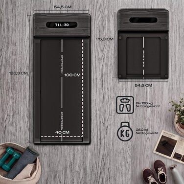 Бігова доріжка Sportstech WalkingPad Pro для дому: складана, до 8 км/год, з лічильником кроків, для офісу, з App, тиха, до 120 кг, сіра