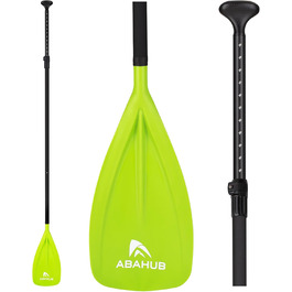 Весло для SUP дошки Abahub 3-секційне, телескопічне, 173-213 см, алюміній з PU покриттям, пластикове лезо, для сапборду, серфінгу, човнів, каякінгу, чорне/синє/зелене/помаранчеве/жовте/бірюзове
