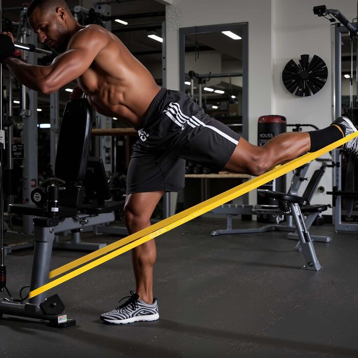 Еластичні гумки для фітнесу, тренувань та розтяжки, 6 шт. (синій, зелений, фіолетовий, жовтий, помаранчевий, чорний)