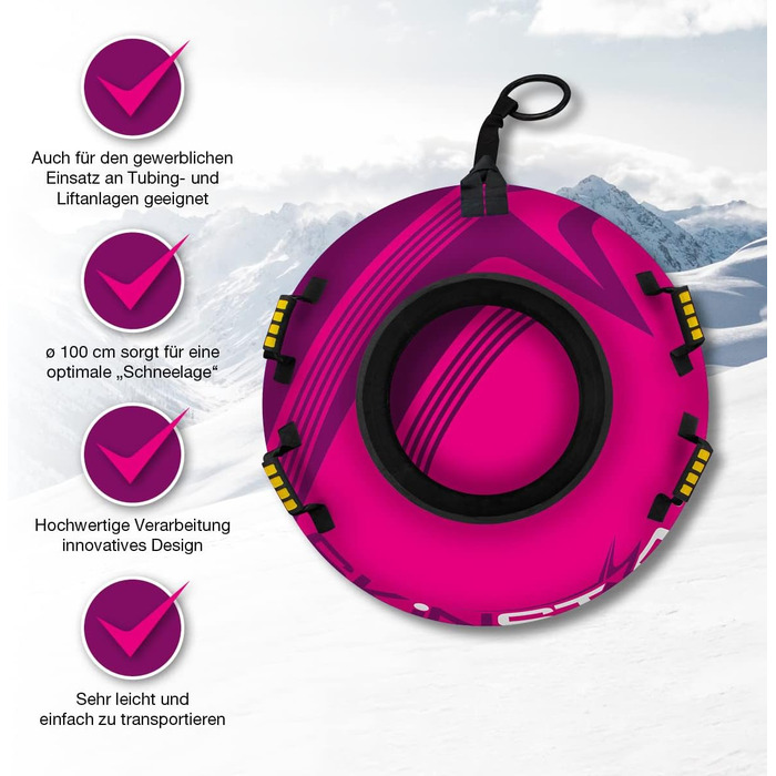 Труба для катання Snow Tube SkinStar Profi Ø100 см (Рожево-фіолетовий)