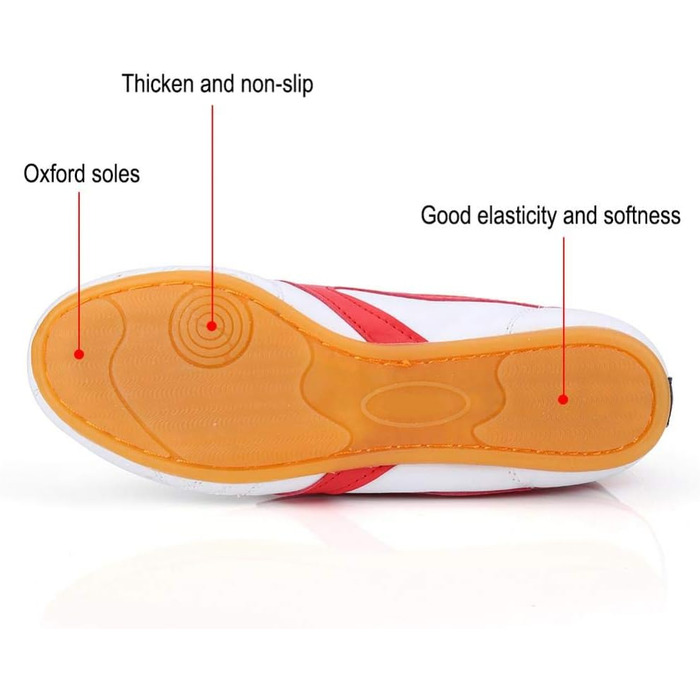 Взуття для Таеквондо Dilwe з PU-шкіри, спортивне взуття для боксу, кунг-фу, тайчі, розмір 38, підошва Oxford з антиковзаючим покриттям, легке та м'яке