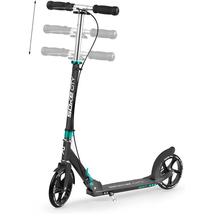 Міський самокат SOKE Cityroller чорно-блакитний - для дорослих та підлітків