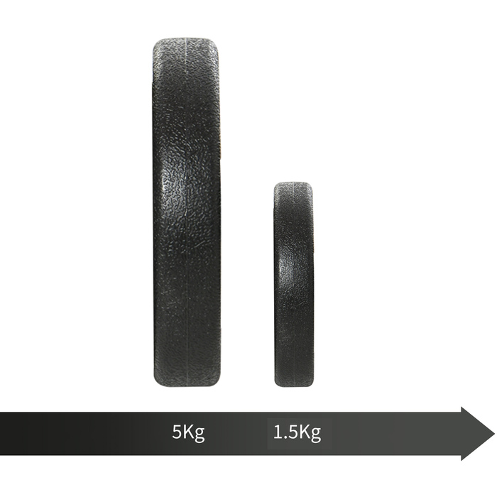 Набір гантелей HOMCOM: 2 гантелі по 25 кг, 2 x 6 дискові навантаження з пластиковою оболонкою, захист підлоги, чорний колір