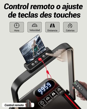 UMAY Бігова доріжка з нахилом 15%, біговий килимок для дому, складаний, з трійною амортизацією та пультом дистанційного керування, максимальне навантаження 136 кг, нахил 15%