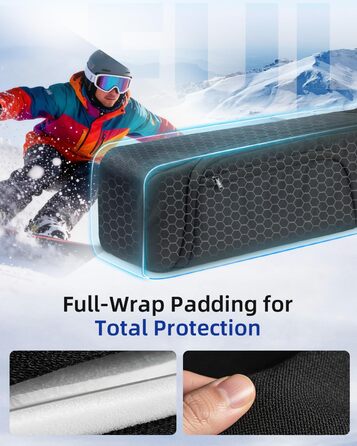 Чохол для сноуборду Abahub, водонепроникний, чорний, 163 см. Підходить для аксесуарів та перевезень літаком