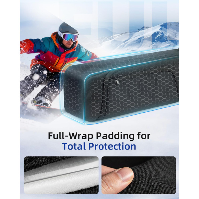 Чохол для сноуборду Abahub, водонепроникний, чорний, 163 см. Підходить для аксесуарів та перевезень літаком