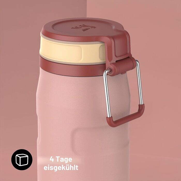 Термопляшка STANLEY 1913 IceFlow Bottle Twist Flip 0.47L, Peach Rose — вакуумна пляшка для напоїв
