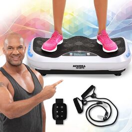 Платформа для фітнесу Miweba Sports 4D Wave MV300, 800 Вт, Bluetooth, пульт, тренувальні стрічки, для схуднення, домашній тренажер, біла