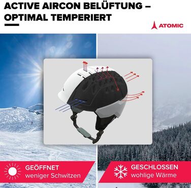 Гірськолижний шолом ATOMIC SAVOR VISOR STEREO з візором, максимальне поглинання ударів, вентиляція Aircon, дзеркальне покриття