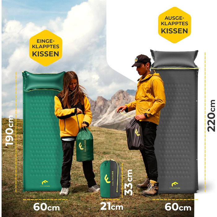 Isomatte самонадувна The Future Air Bender Comfort, 5 см, сіра, для кемпінгу та відпочинку на природі