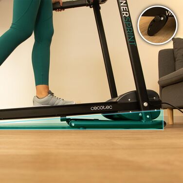 Біговий доріжки Cecotec DrumFit WayHome: нахил, масажний пояс, гантелі, широка бігова поверхня, 1-18 км/год, 12 програм