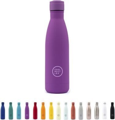 Термос-пляшка з нержавіючої сталі Cool Bottles Vivid Violet 350 мл, зберігає холод до 36 годин і тепло до 18 годин, BPA Free, фіолетова