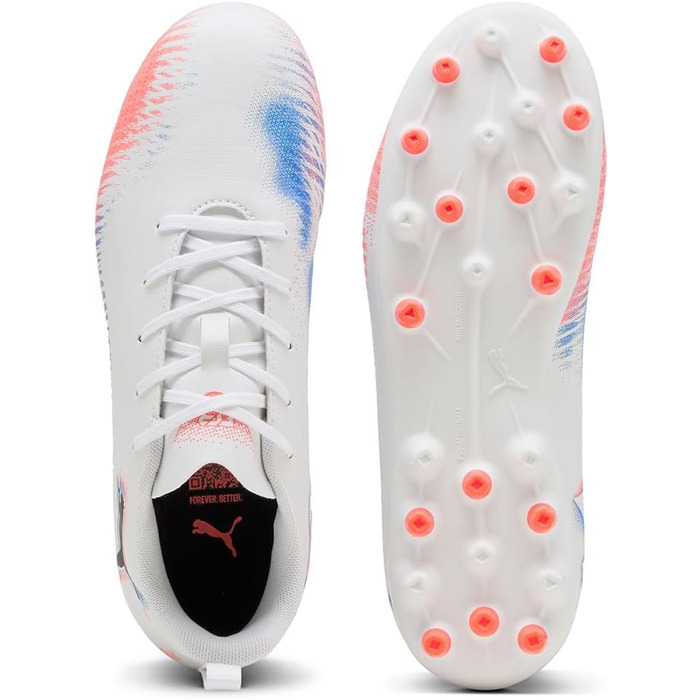 Дитячі футбольні бутси PUMA Future 8 Play Mg Jr - біло-червоні, розмір 34.5 EU