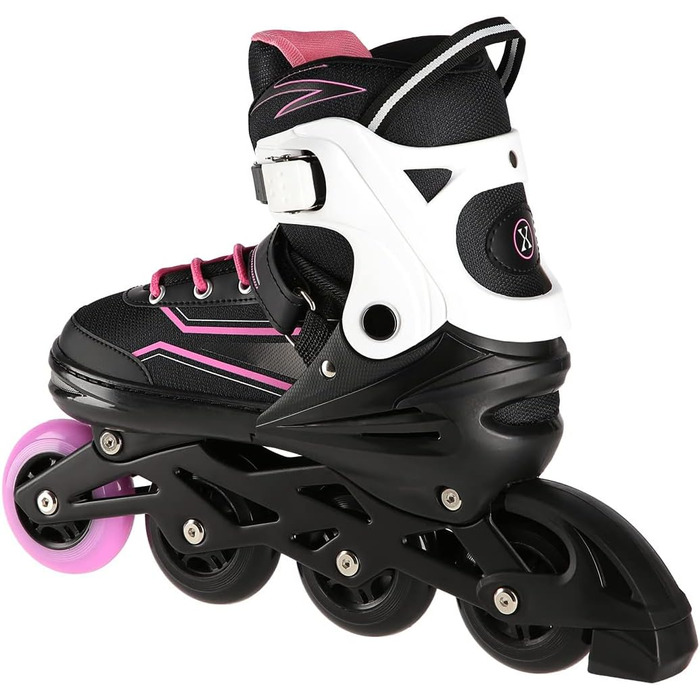 Жіночі роликові ковзани Nils ABEC7, регульовані, для дітей (чорно-рожеві, 39-42)