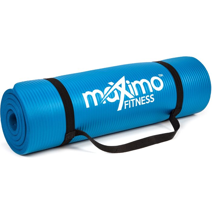 Maximo Fitnessmatte Premium: килимок для йоги, фітнесу, пілатесу, 183x60 см, 1,2 см товщина, синій