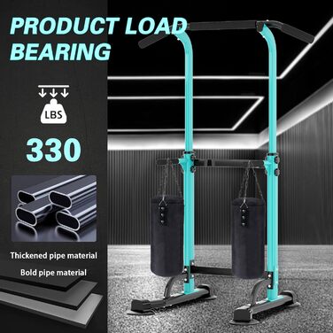 Турнік Power Tower SDHYL з регулюванням висоти, для тренувань пресу та спини, підходить для початківців та професіоналів, фітнес, блакитно-чорний