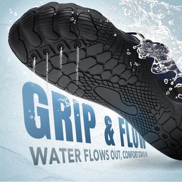 Взуття для плавання та фітнесу WateLves: аквашузи для жінок та чоловіків, підошва з неслизьким покриттям, широка передня частина (темно-синій, 39 EU)