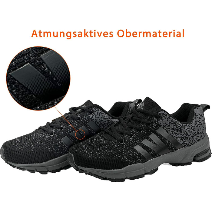 Кросівки спортивні чоловічі/жіночі для бігу та залу Sneaker (42 EU, Чорно-сірі)