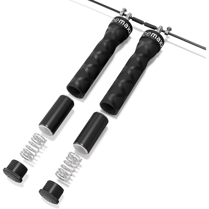 Стрибкове канат Springseil Speed Rope з ebook та запасним кабелем: 2 регульовані сталеві канати, професійні підшипники, антиковзні ручки. Ідеально для фітнесу, боксу, RPM, тренувань для дорослих, жінок та чоловіків. З додатковими вагами.